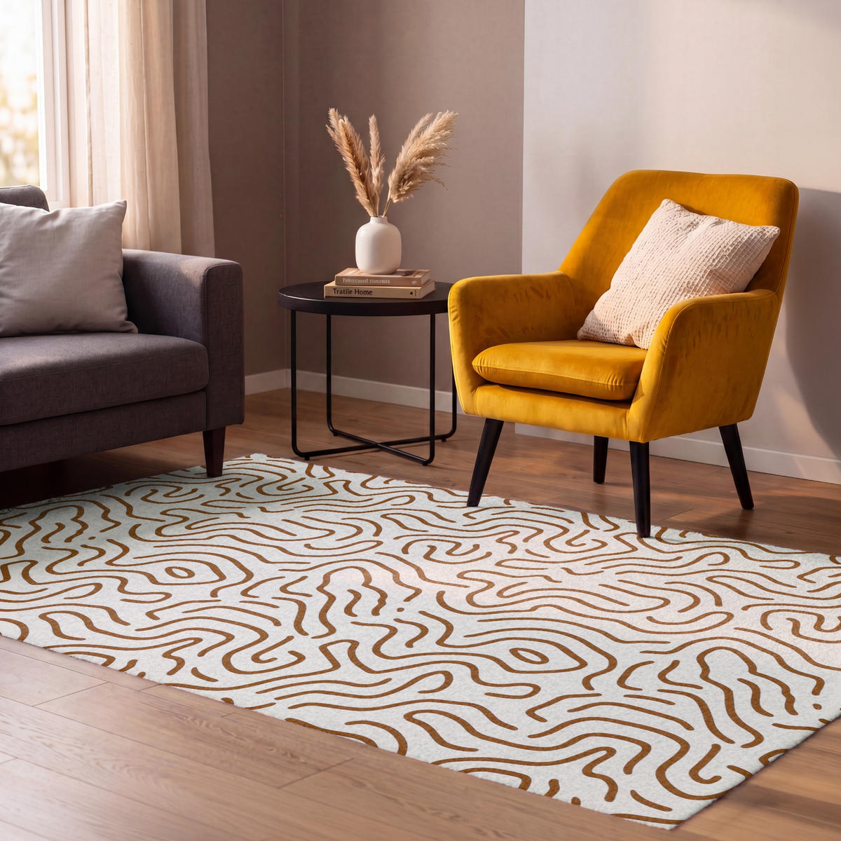 KOBERCE - Minimalistický - Vzor - Terakota - 90x150 cm - hnedá, textil/plast (90/0.4cm) - OnlyWow