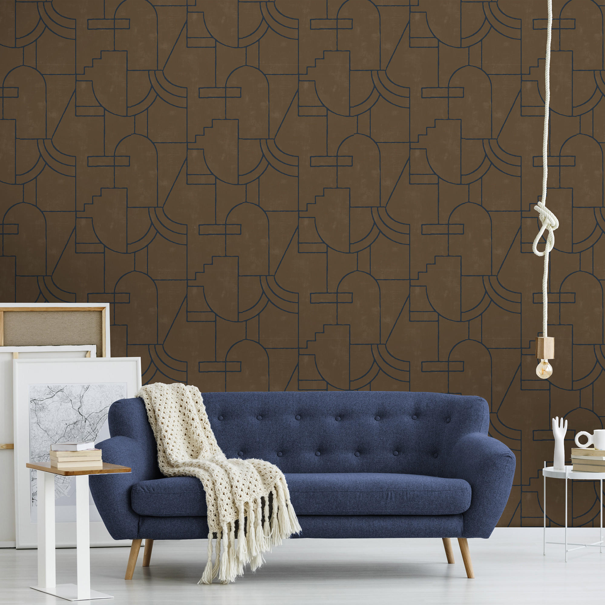 VLIESTAPETE - Vigo braun-blau - Braun, Papier/Kunststoff (52/1000cm) - Superfresco Easy