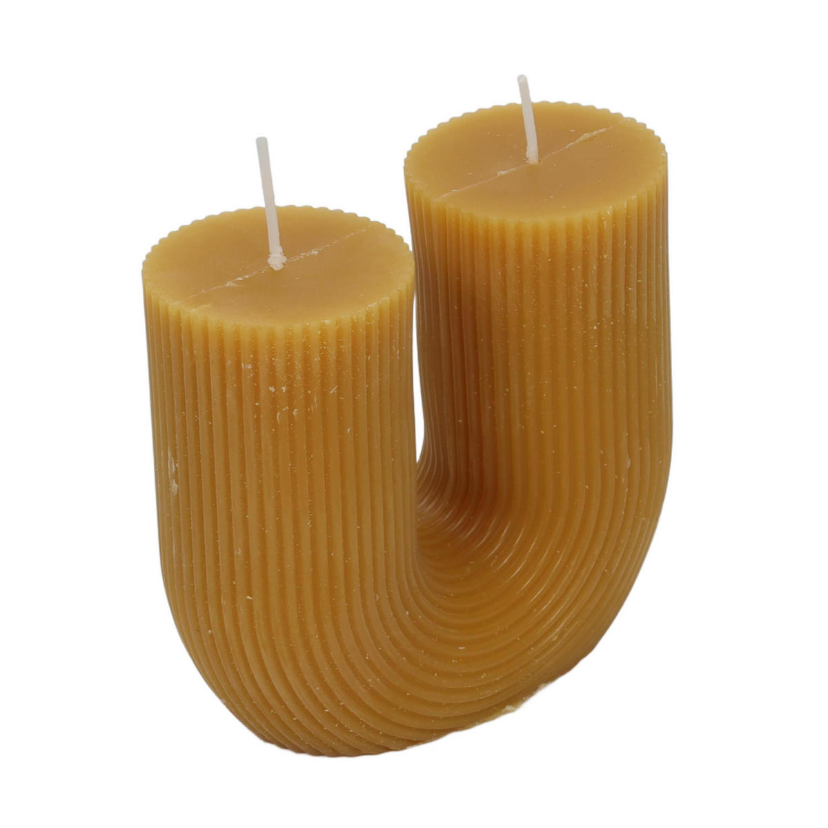 DEKOKERZE U-Form Demi 11/5,1/12 cm - Gelb, Paraffin (5.1/12/11cm) - Atmosphera Createur d´interieur