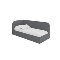 EINZELLBETT Jugendbett mit Bettkasten, Rechts - ELRY 100x200 Dunkelgrau - Schieferfarben, Holzwerkstoff/Textil (100/200cm) - ALTDECOR