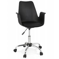 BÜROSTUHL mit Armlehnen aus Kunststoff und Rollen TRIP, Schwarz 58x58x22,3 cm - Chromfarben/Schwarz, Kunststoff/Metall (58/22/58cm) - KADIMA DESIGN