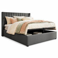 POLSTERBETT 160/200 cm in Grau mit Bettkasten Leinen - Grau, Holzwerkstoff/Textil (160/200cm) - CHICFURN