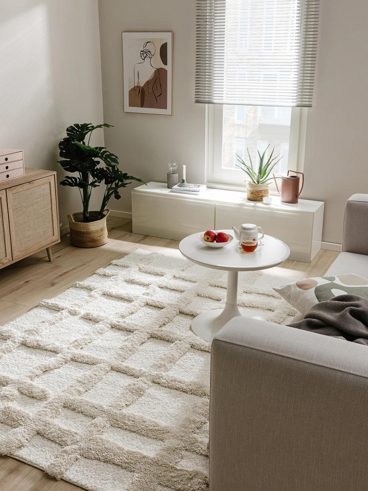 HOCHFLORTEPPICH Tibo Cream 160x230 cm - Creme, Textil (160/230cm) - benuta Pop