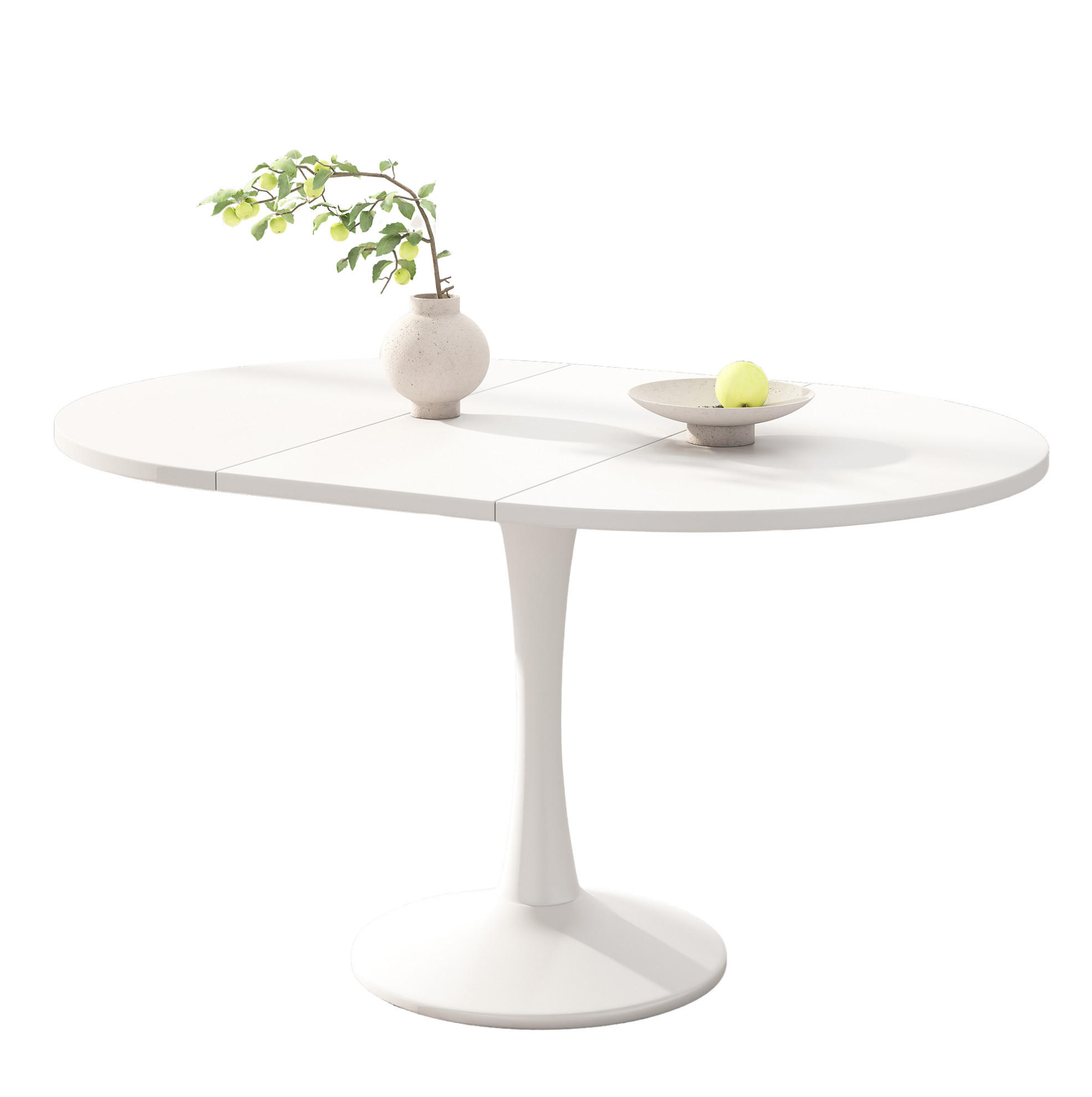 JEDÁLENSKÝ stôl 100/140/100/75 cm, MDF, biely, rozkladací - biela, kompozitné drevo (100/140/75cm) - BEAOK