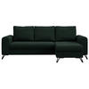 ECKSOFA Axel Samt Grün - Schwarz/Grün, Textil/Metall (242/140cm) - MKS