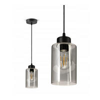 PENDELLEUCHTE TUBE - Transparent/Schwarz, Glas/Metall (10/10/80cm) - kiki design