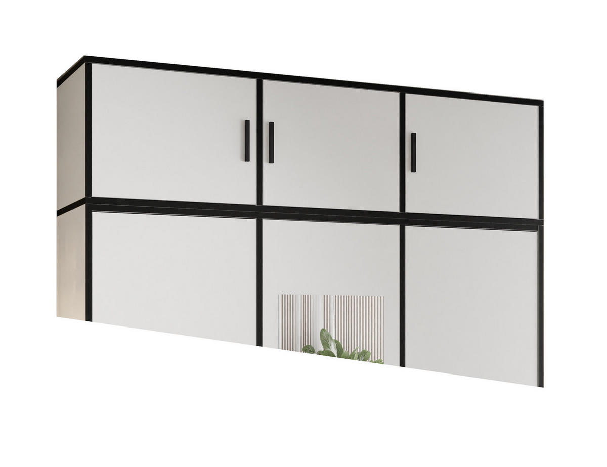 DREHTÜRENSCHRANK ROJ MIT AUFSATZ 3D weiß - Weiß, Holzwerkstoff (157/247/39cm) - Kier Furniture
