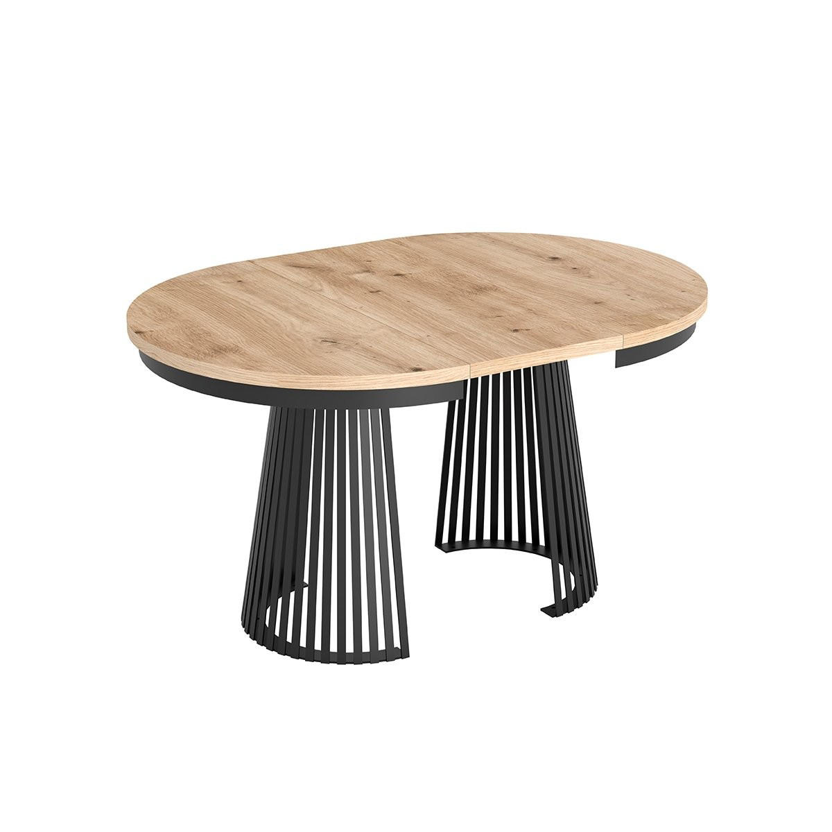 ESSTISCH TRAVIS Ausziehbar 100 - 180 / 100 x 76,6 cm - Schwarz/Eiche Artisan, Holz (100/100/76.6cm) - MASSENO