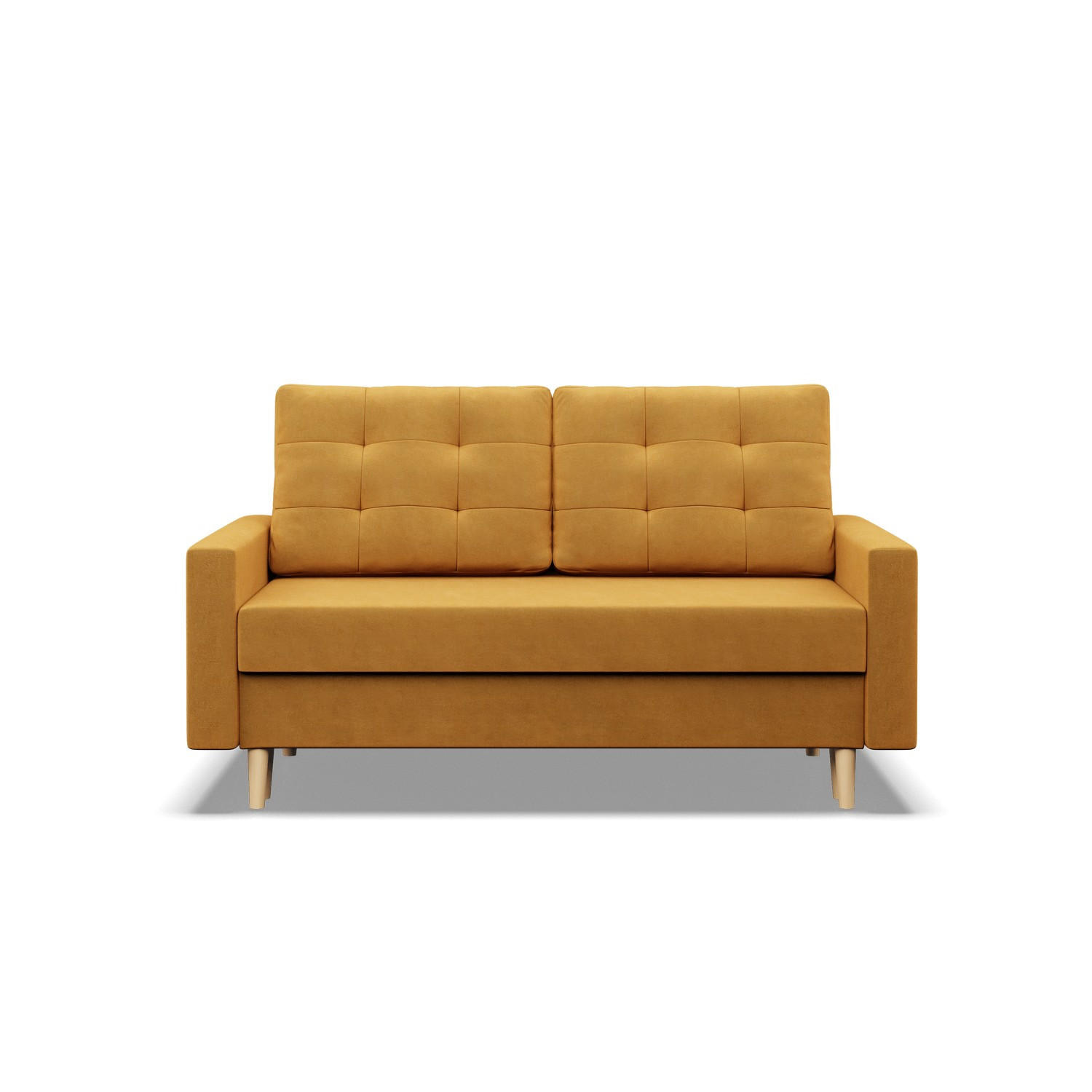 SOFA 2-SITZER MIT SCHLAFFUNKTION BLANK, Gelb - Gelb, Textil (152/92/92cm)