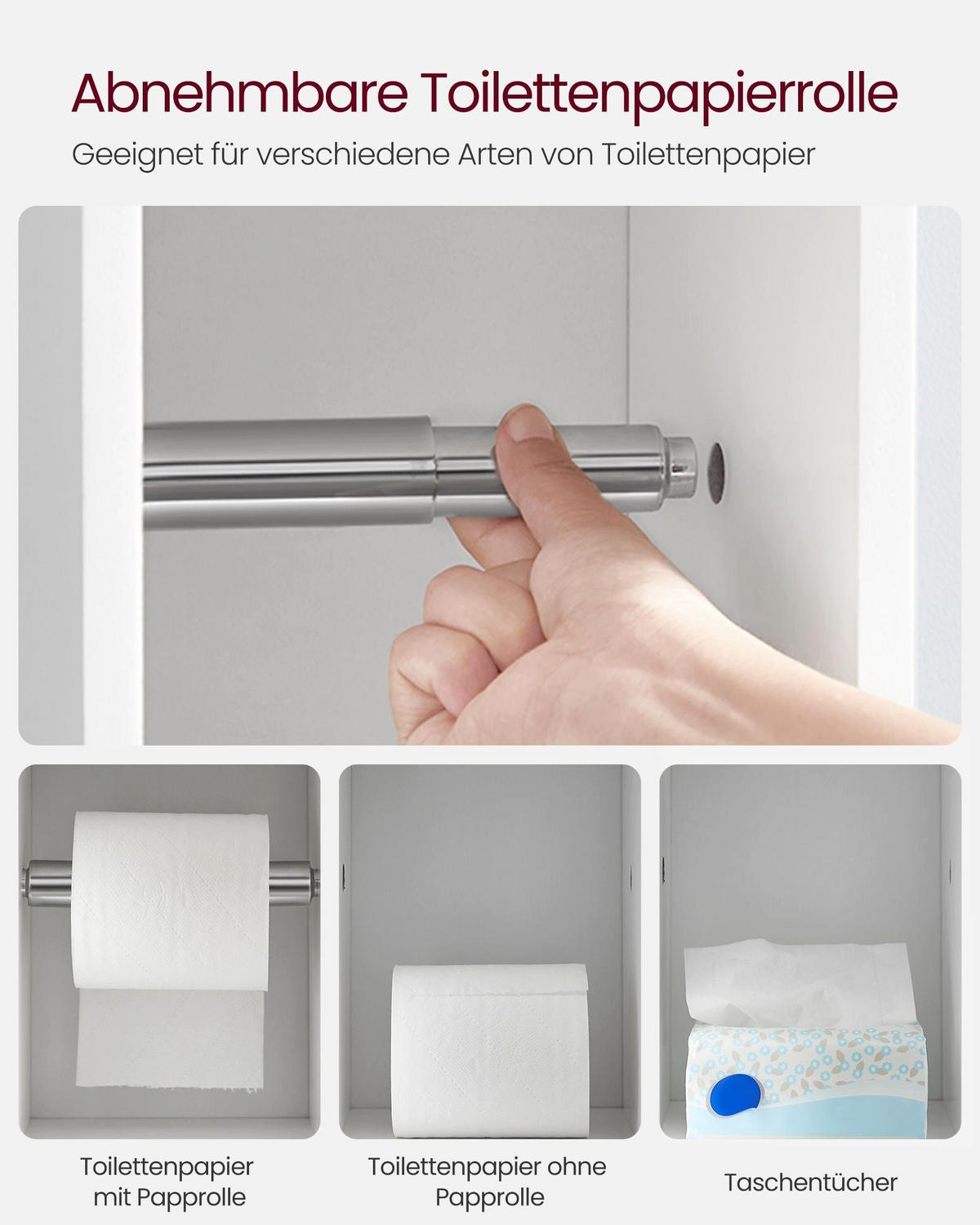 TOILETTENSCHRANK AMMAN - Weiß, Holzwerkstoff (18/76.7/20cm) - Hansiro