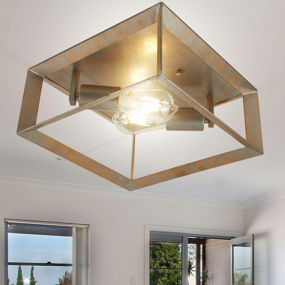 DECKENLEUCHTE HEATON Metall Gold gebürstet - Goldfarben, Metall (30/30/13cm) - SearchLight