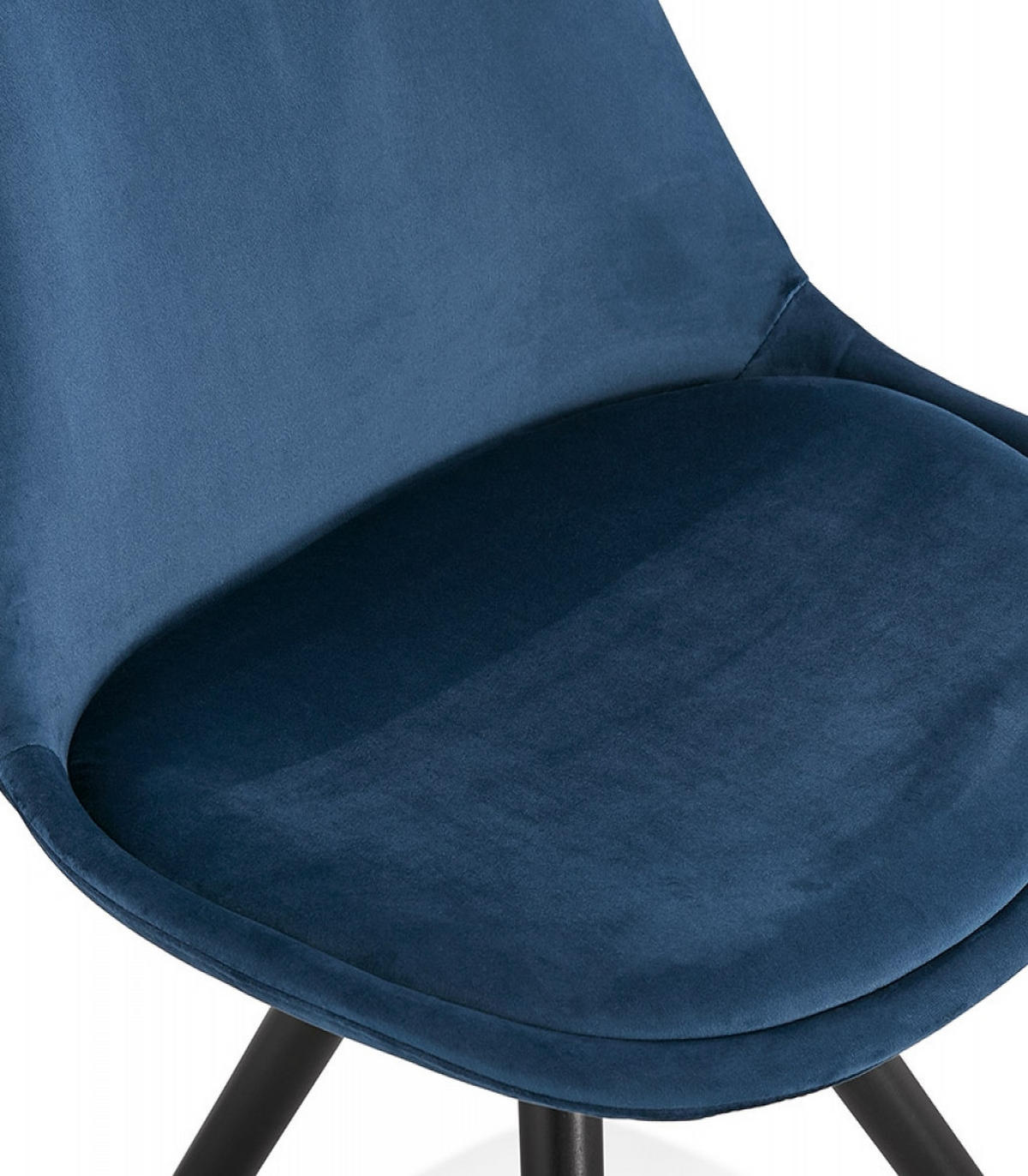 STUHL Stoffbezug Holzgestell mit Goldakzenten, Blau 48x56x83 cm - Blau/Schwarz, Holz/Buchenholz (48/83/56cm) - KADIMA DESIGN