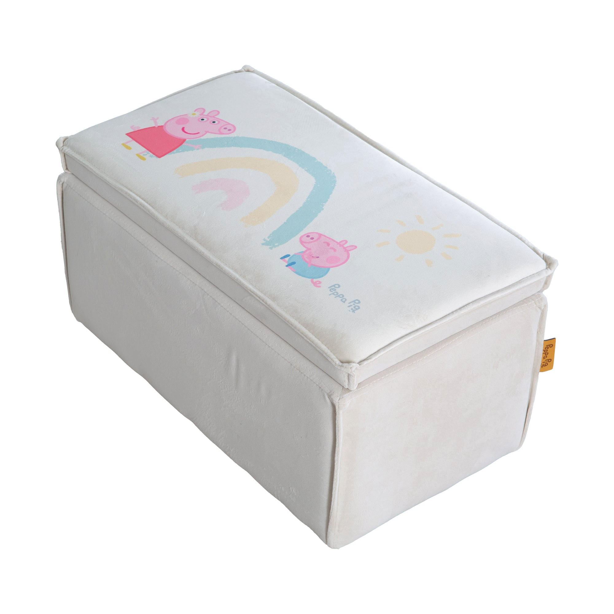 KINDERHOCKER mit Aufbewahrungsfunktion Peppa Pig - Beige, Holzwerkstoff/Textil (56.5/27.5/31cm) - Roba