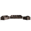SOFASET Megan 3-2-1 In Salvador - Braun, Holzwerkstoff/Textil (327/75/98cm) - Fun Möbel