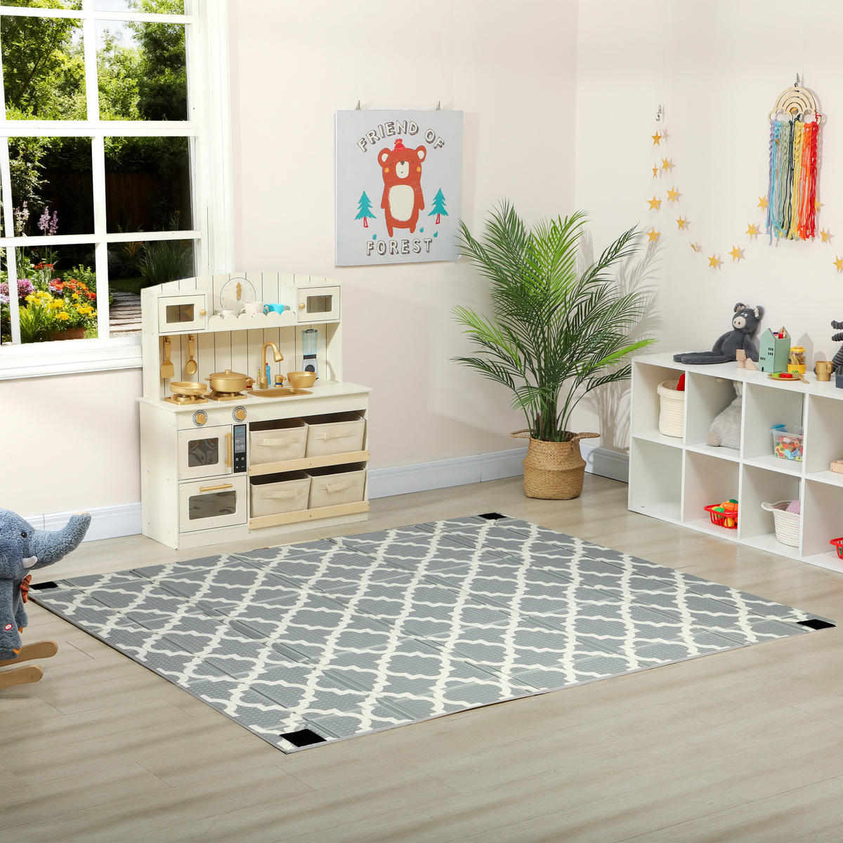 SPIELMATTE DE-18924 faltbarer Laufstall, Wendemotiv Multicolor - Multicolor, Kunststoff (180.5/202cm) - ComfortXL