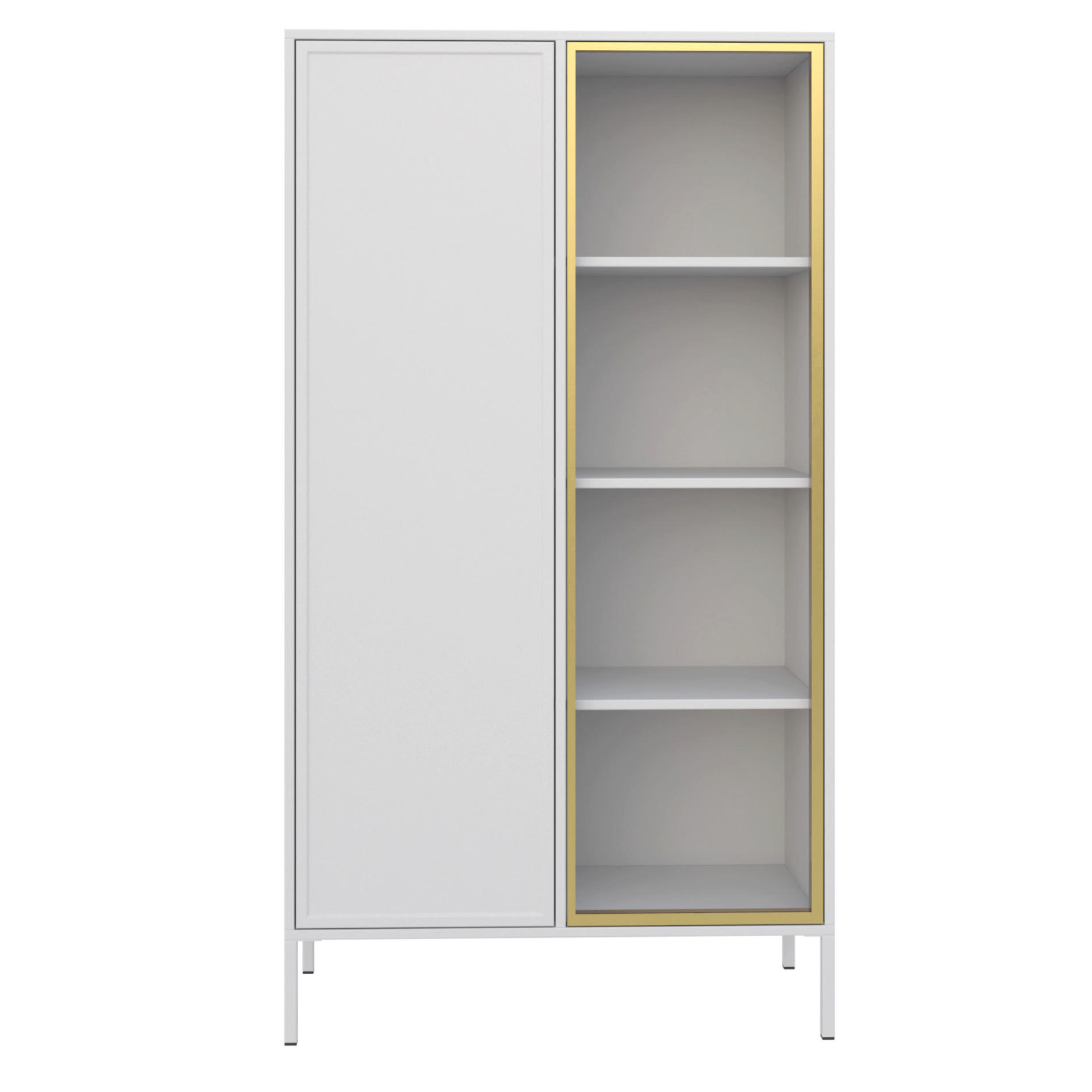 VITRÍNA Velveto bílá 90 cm - bílá, kov/kompozitní dřevo (90/160.2/40cm) - Selsey