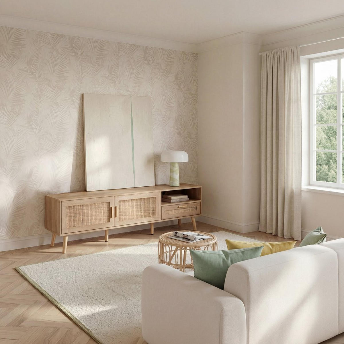 TV-ELEMENT Tahiti Natürlich 160 cm x 50 cm - Naturfarben, Holzwerkstoff (160/50/40cm) - Klast Home