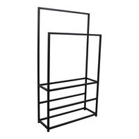 HANDTUCHSTÄNDER Moca Schwarz - Schwarz, Metall (55/102/20cm) - LOFT42