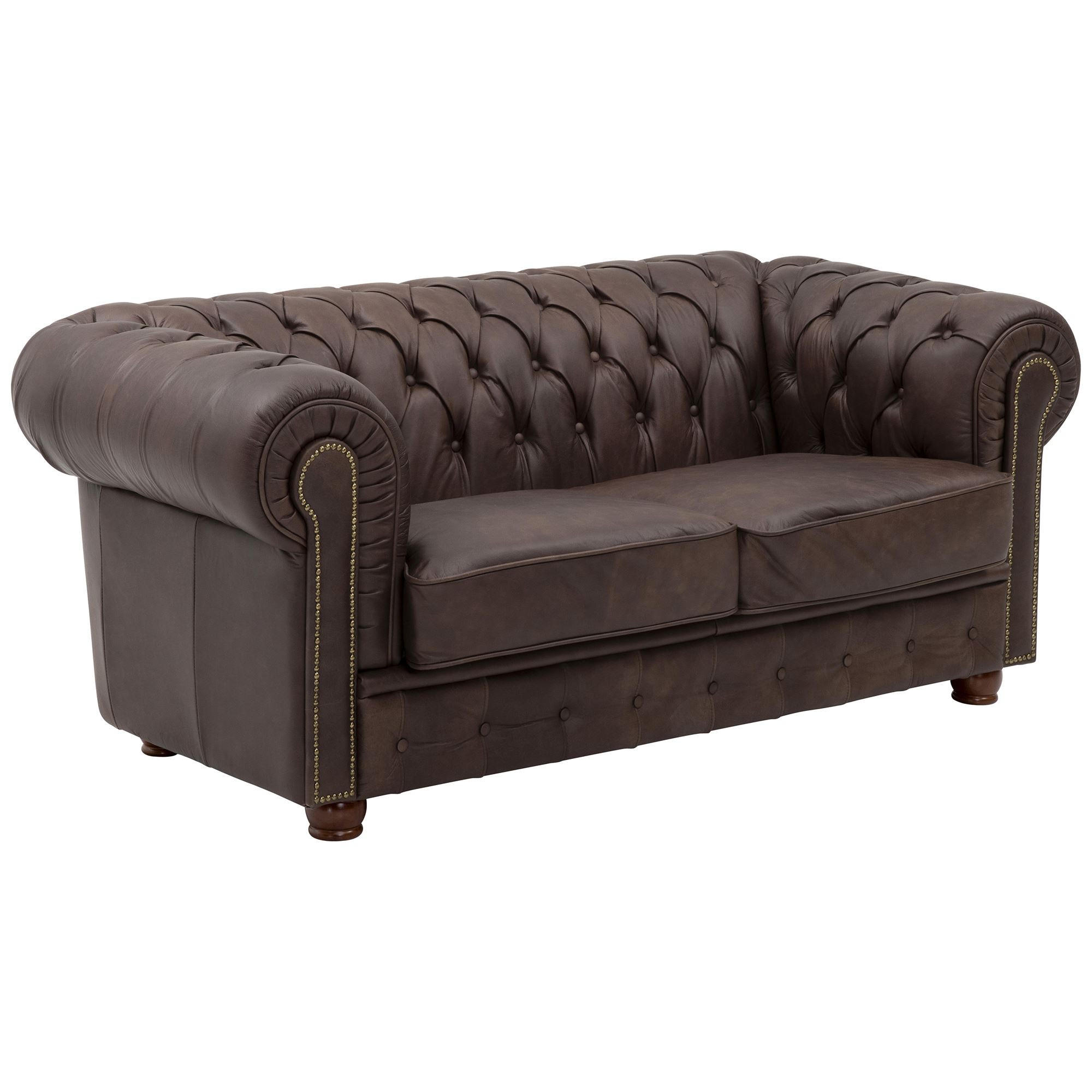 SOFA 2-Sitzer Kath Echtleder (Antikoptik) braun - Braun, Leder (174/74/98cm) - 58aufmkessel