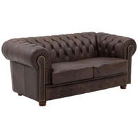 SOFA 2-Sitzer Kath Echtleder (Antikoptik) braun - Braun, Leder (174/74/98cm) - 58aufmkessel