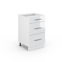 KÜCHENUNTERSCHRANK Fame-Line Weiß Hochglanz 50 cm ohne AP - Weiß Hochglanz/Weiß, Holzwerkstoff (50/82/51.6cm) - Vicco