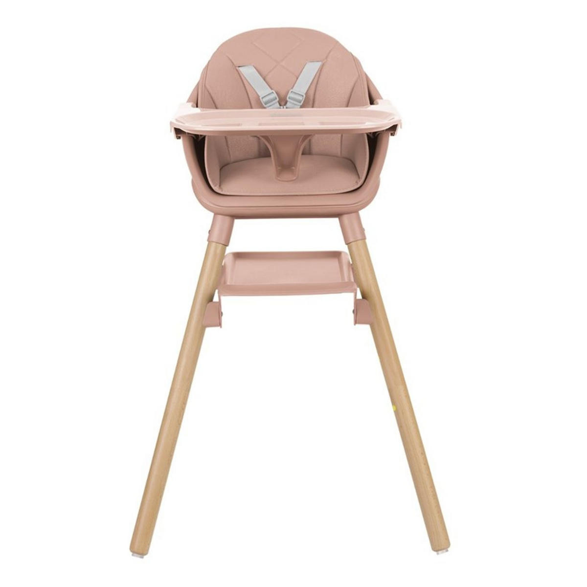 HOCHSTUHL Woody 3 in 1 pink Holzbeine Kinderstuhl Fußstütze Tablett - Rosa, Kunststoff (57/90/62cm) - Kikka boo