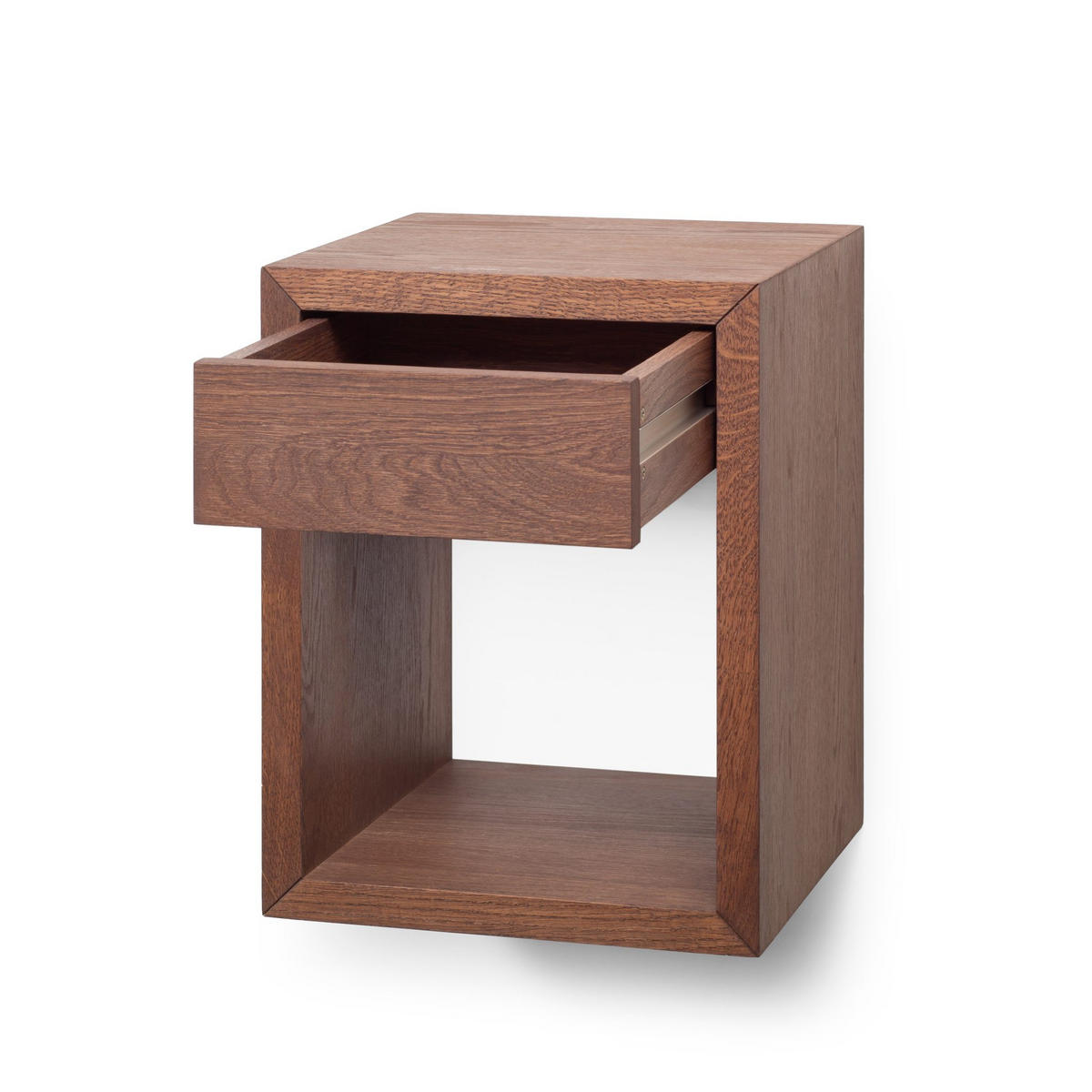 NACHTTISCH Hugo 30 aus Eichenholz und Walnuss-Oberfläche - Walnussfarben, Holz (30/39/30cm) - WOODEK