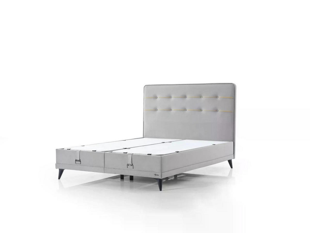 POLSTERBETTSET Flexfit 140x200 Grau - Grau, Textil/Metall (140/200cm) - Villa Möbel