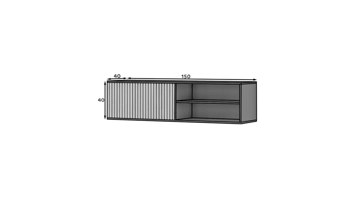 TV-ELEMENT - Wandmontierter RTV-Schrank Meteor (Artisan + Schwarz) - Schwarz, Holzwerkstoff/Metall (150/40/40cm) - Möblo