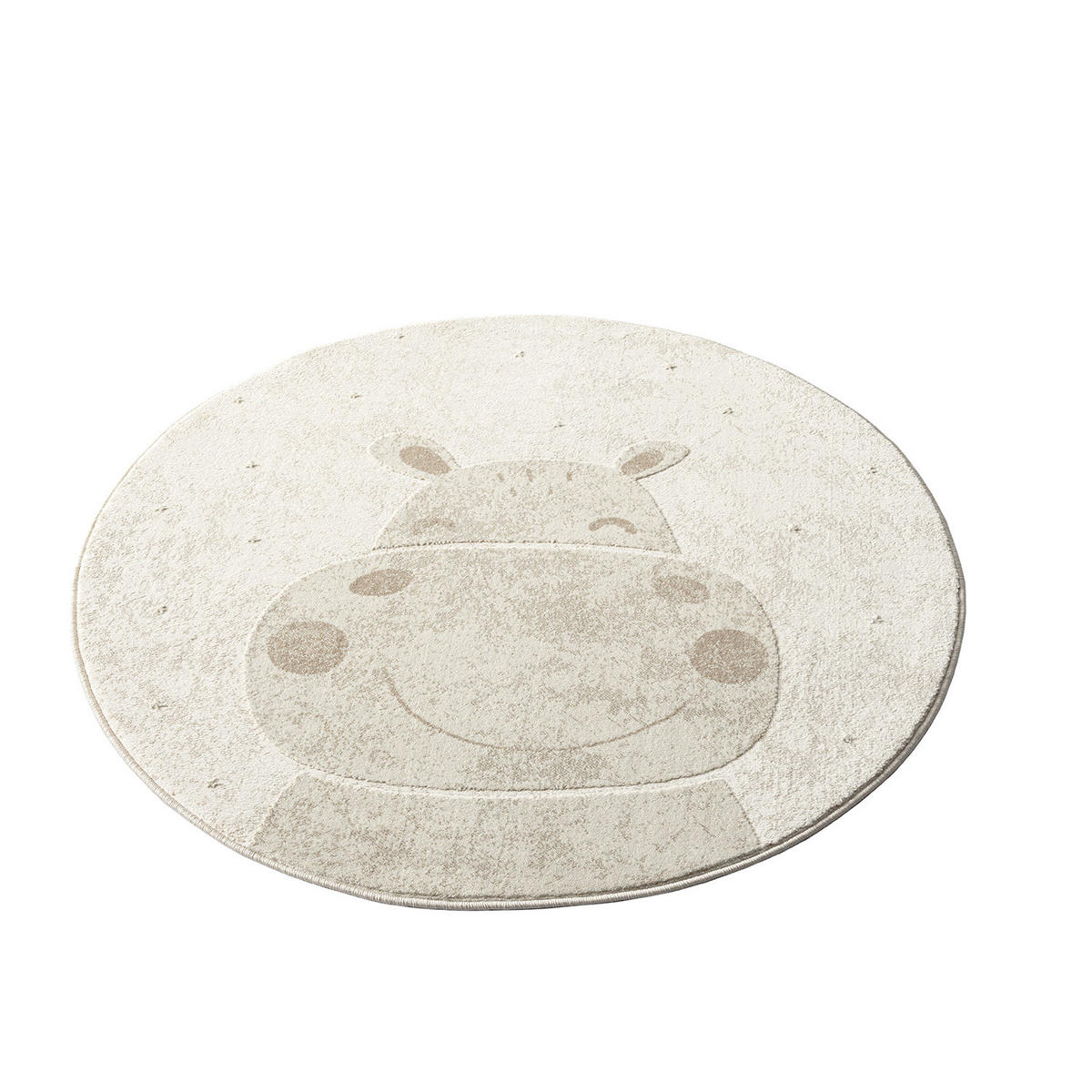 KINDERTEPPICH Mara 703 Creme 120 cm Rund - Beige/Creme, Textil (120/120cm) - carpet city