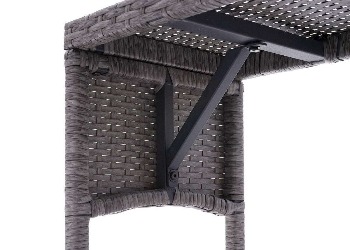 POLY-RATTAN SITZBANK Grau - Grau, Kunststoff (112/35/30cm) - MCW