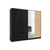 KLEIDERSCHRANK Graphit Schwarz, Eiche Artisan 221/203/54 - Eiche Artisan, Holzwerkstoff (221/203/54cm) - RAUMHIRSCH FURNITURE
