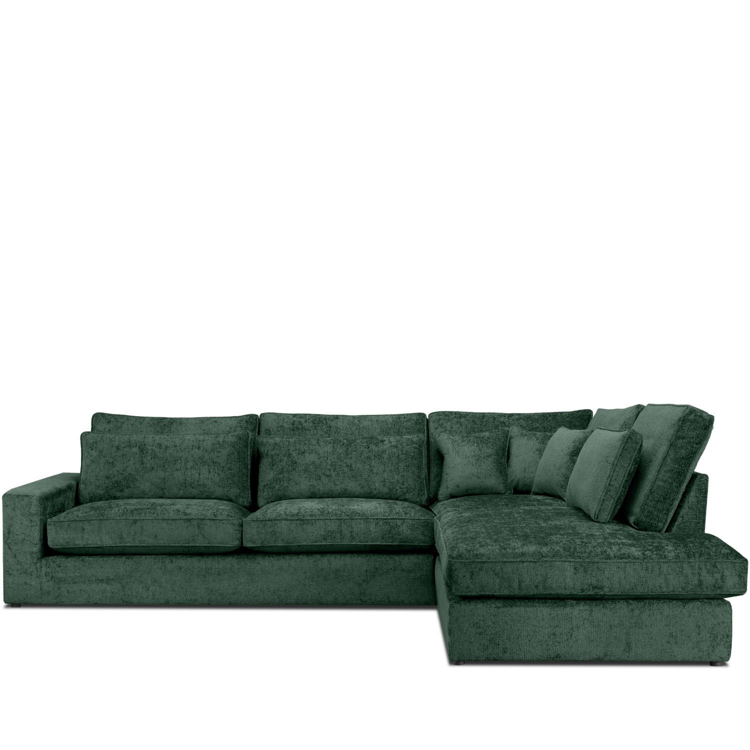 ECKSOFA RECHTS IMPERA Modern 4/5 Sitzer, Grün - Grün, Textil (314/224cm) - KONSIMO®