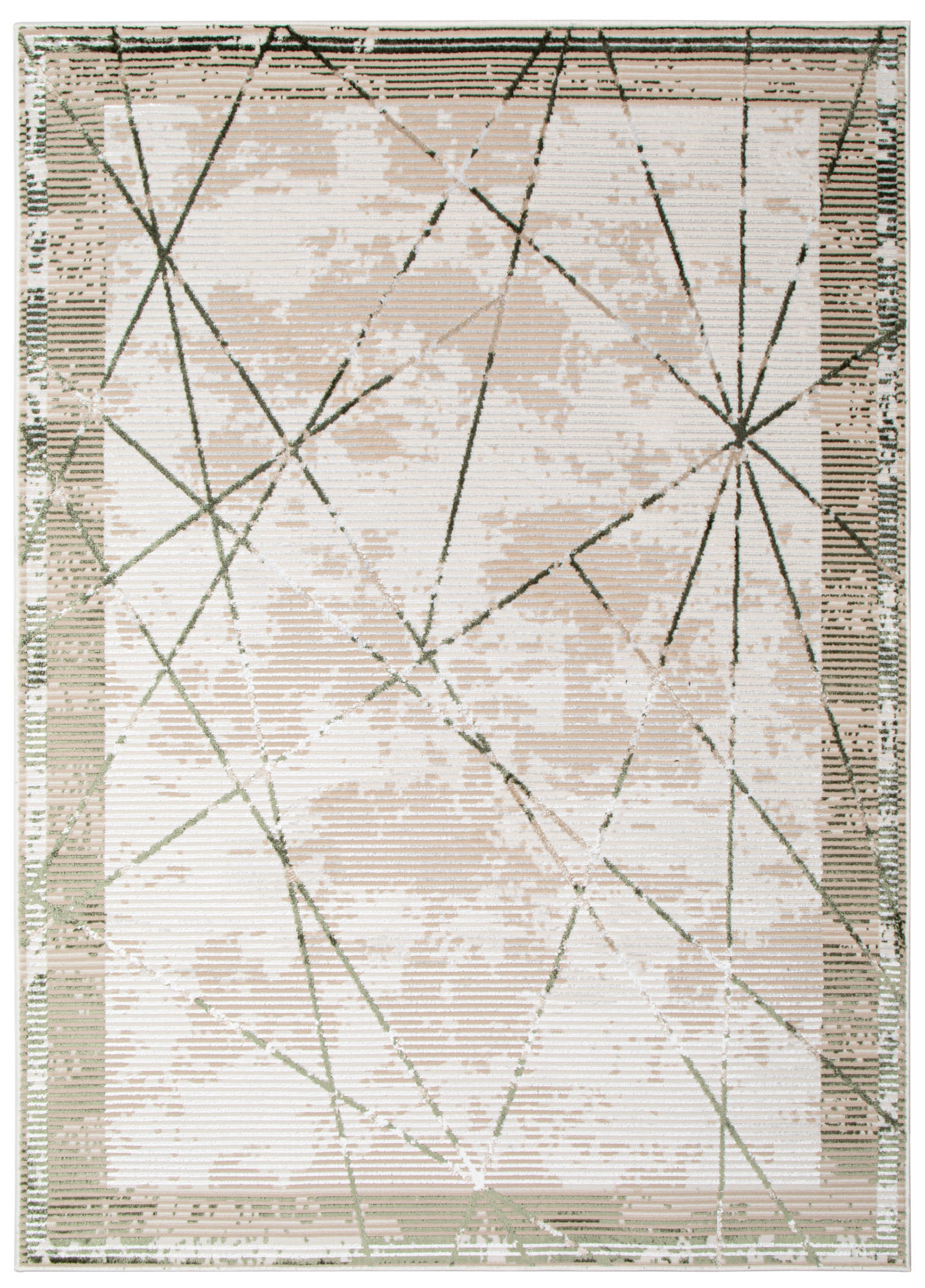 Tapiso Teppich Creme, Grün 120x170 cm