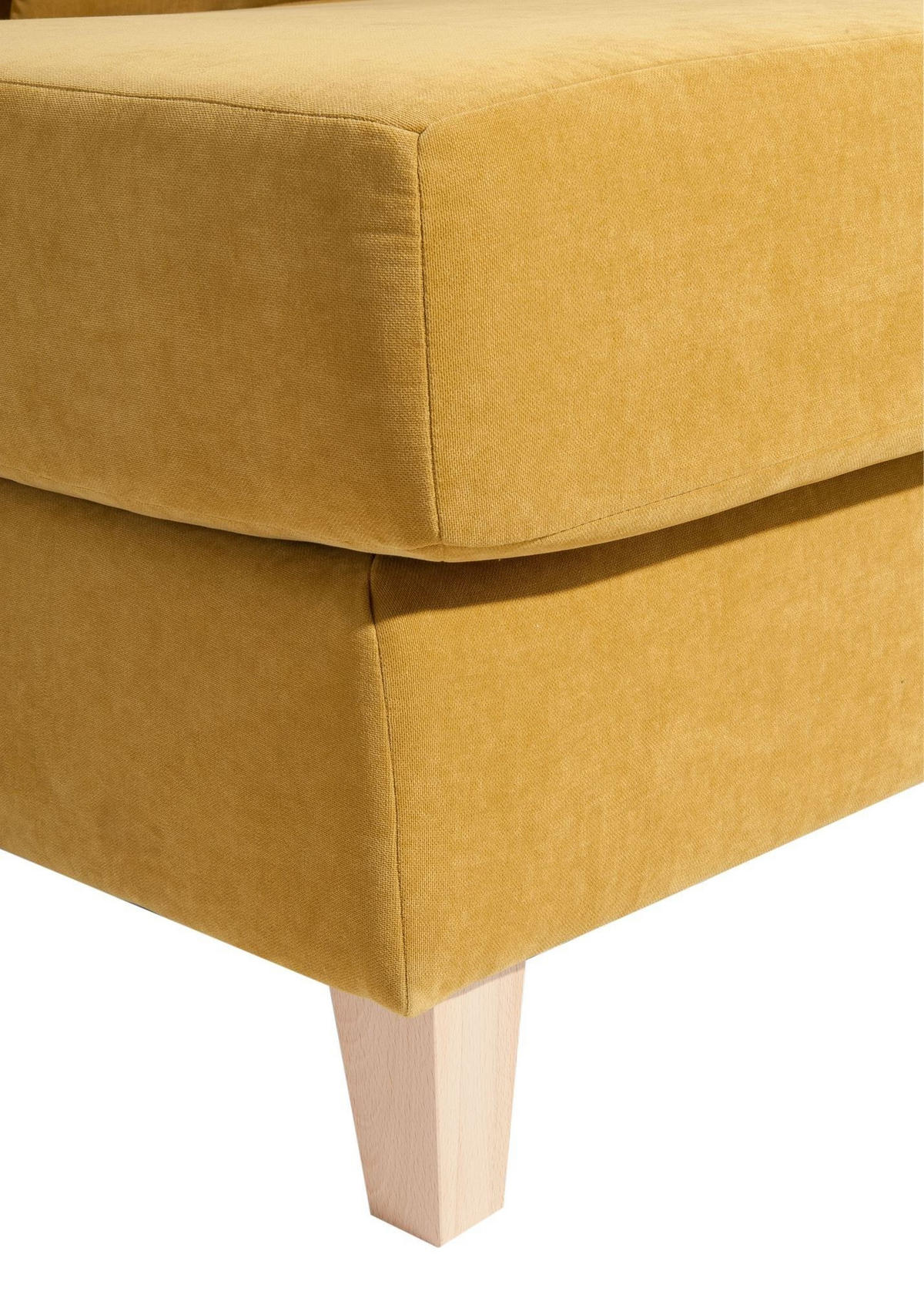 SESSEL XXL Karil Bezug Veloursstoff Buche natur / mais - Gelb, Kunststoff (136/107/142cm) - 58aufmkessel