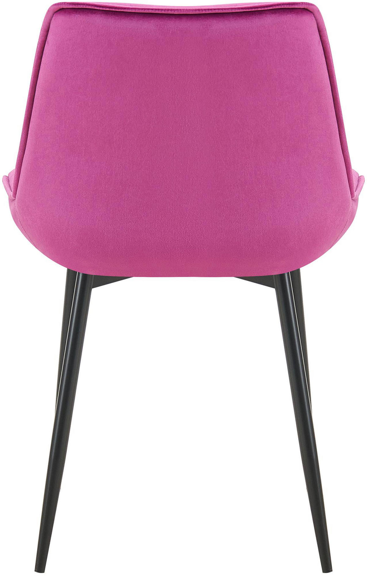 STUHL 2er Set Samt lila - Lila/Schwarz, Textil/Metall (52/84/59cm) - CLP