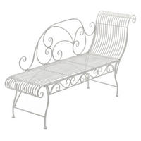 GARTENBANK Sizon Metall Weiß 156x46x78cm Gartenliege - Weiß, Metall (156/78/46cm) - DELUKE