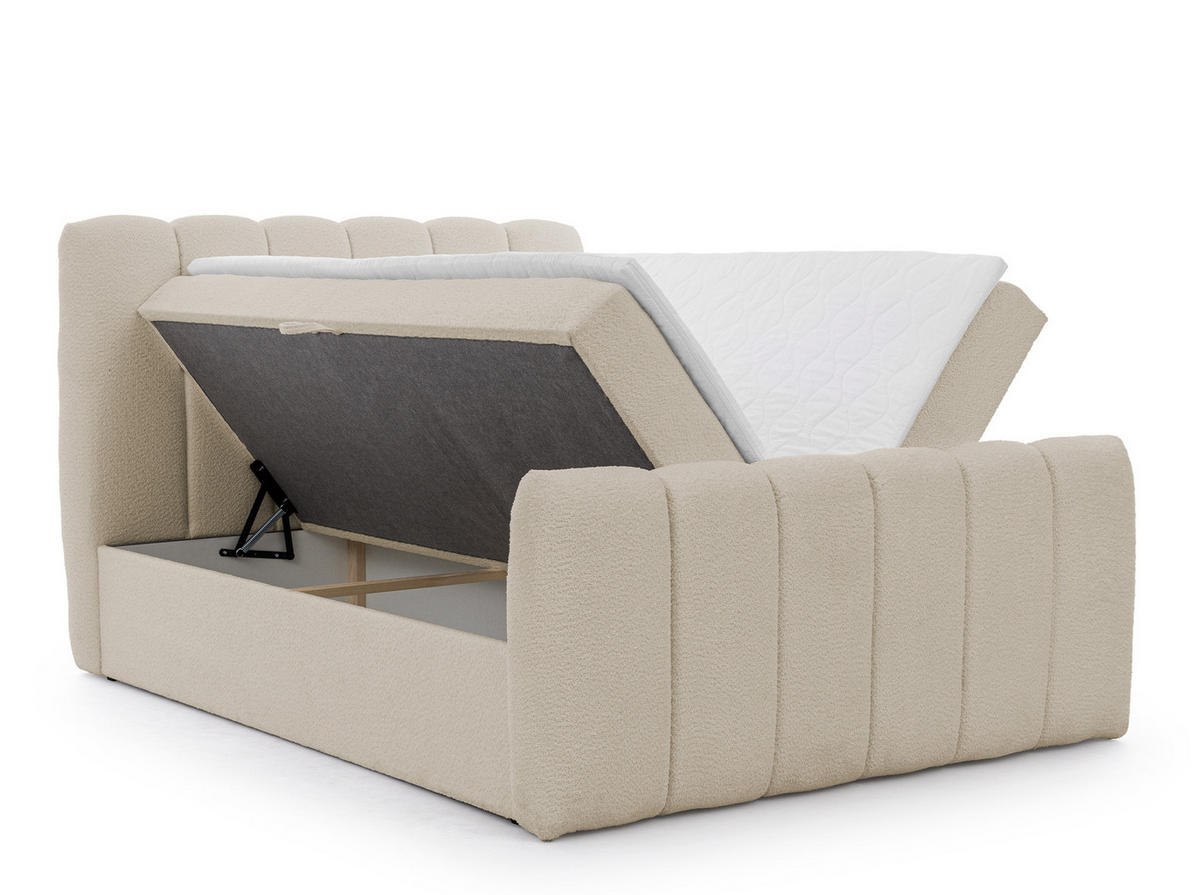 BOXBETT mit Topper und Stauraum 120x200 cm in Beige - Beige, Textil (120/200cm) - Home Collective