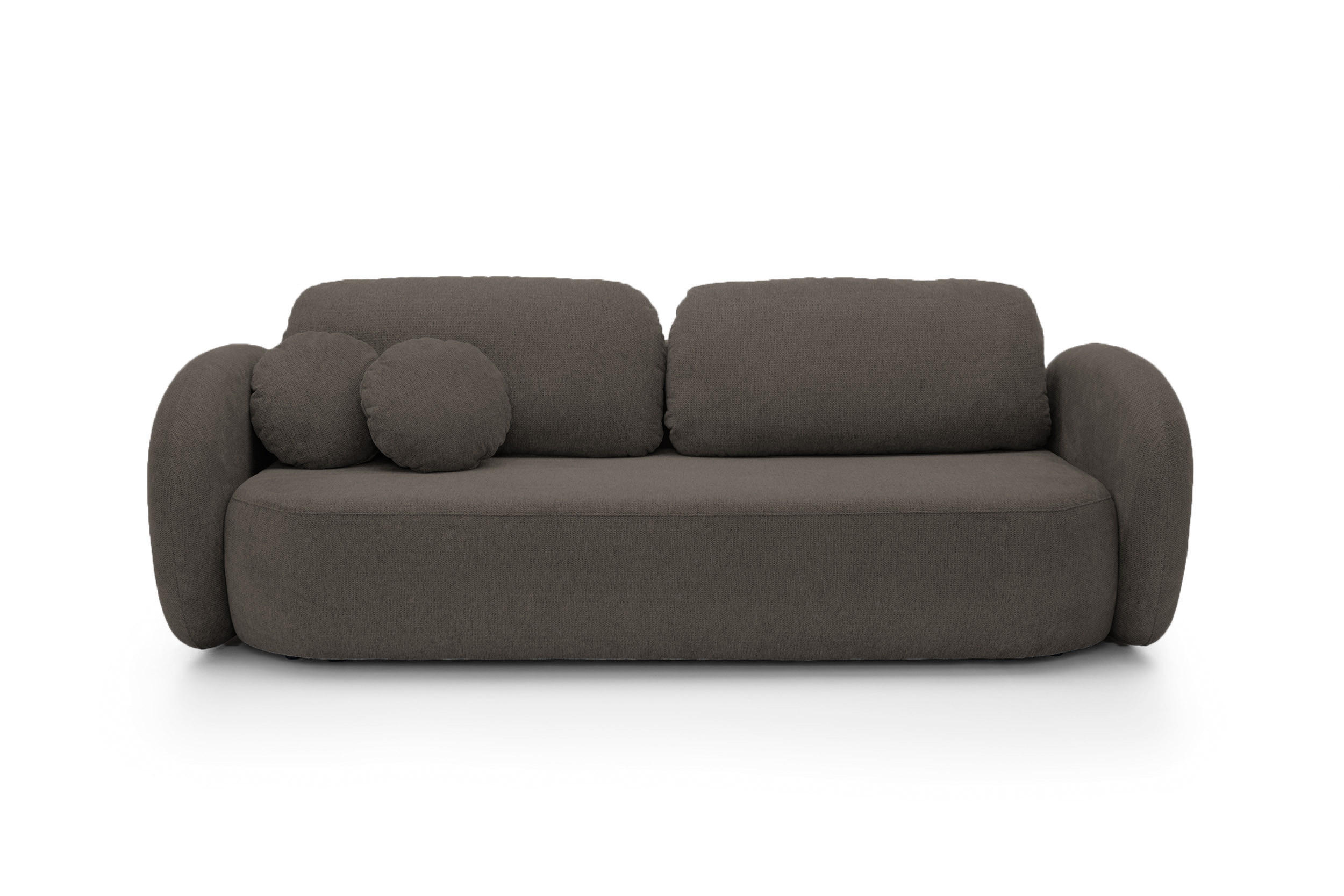 SOFA OLIO - Aragon, Mit Schlaffunktion Und Bettkasten, Bonell-Taschenfederung, lose Rückenkissen, freistehend, 238x101x86 cm Dark grey - Dunkelgrau, Holz/Textil (238/86/101cm) - DomoHome