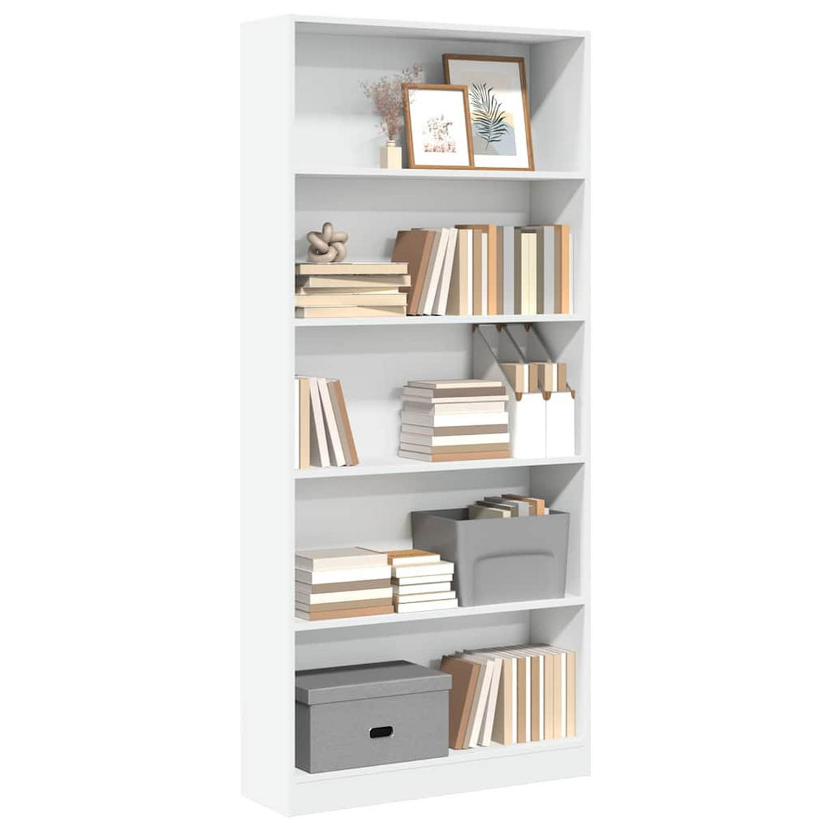 BÜCHERREGAL Weiss 80/24/176 Cm Holzwerkstoff - Weiß, Holzwerkstoff (24/176/80cm) - vidaXL