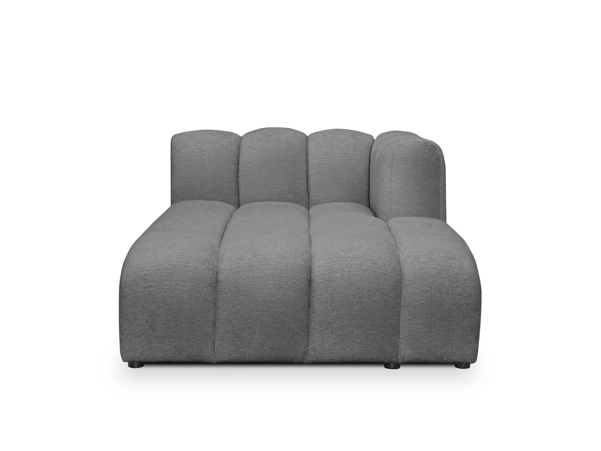 SOFAELEMENT Rechts Chenille Stoff Grau - Dunkelgrau/Schwarz, Holzwerkstoff/Kunststoff (179/70/113cm) - Makamii
