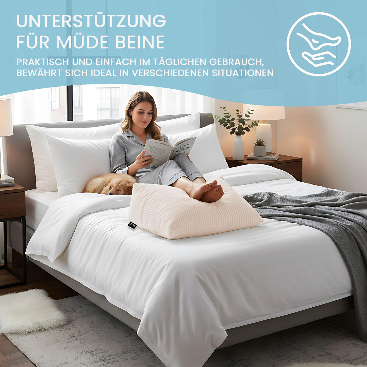 KEILKISSEN Vanilla Ice, 70/40/20 cm, Cord - Creme, Textil (70/20cm) - Dreamroots