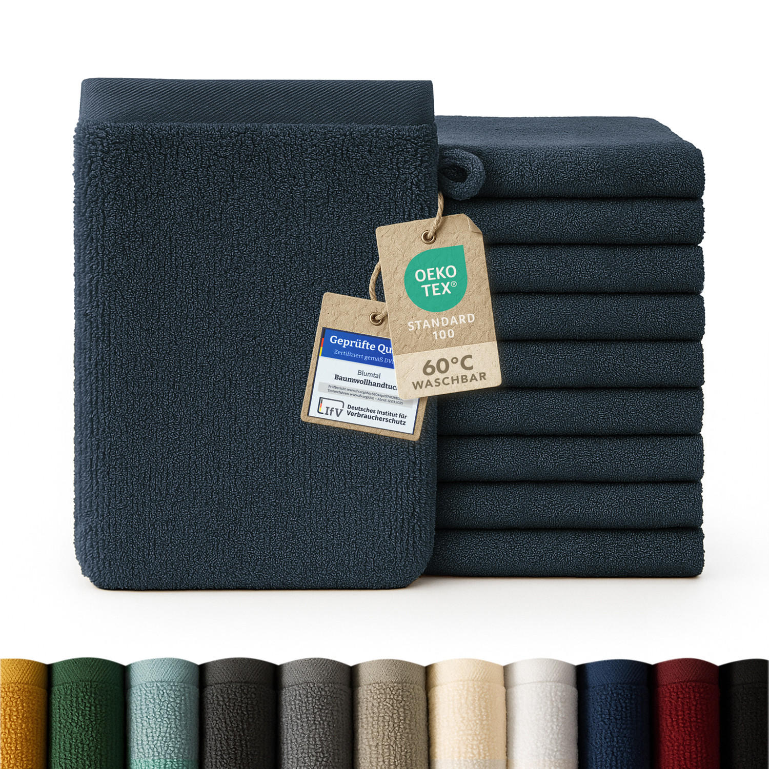 Blumtal ŽÍNKA sada 10 ks, 10x žínka 15/20 cm, tmavě modrá