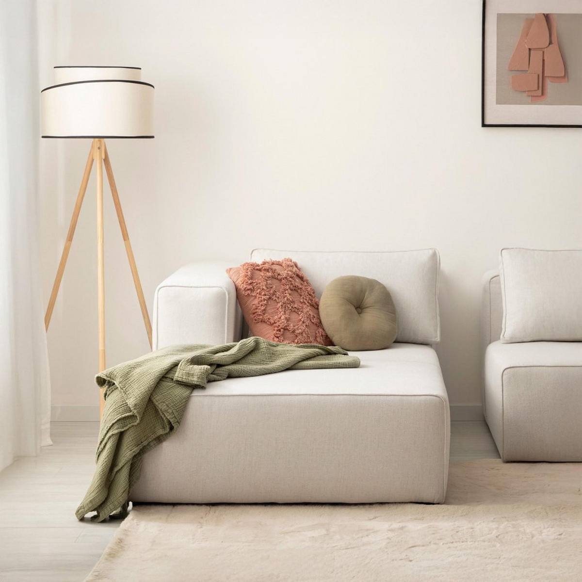 SOFA MODULARES Owen Beige 107 cm x 78 cm - Beige, Textil (107/78/176cm) - Klast Home
