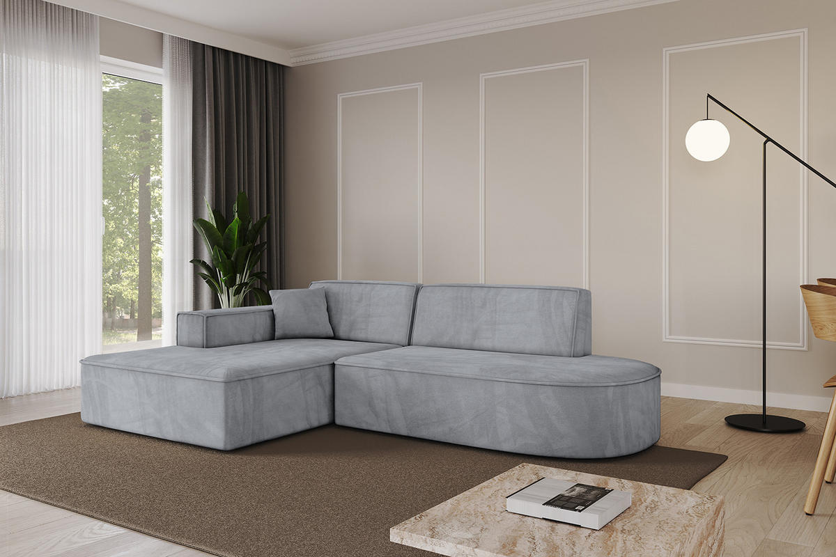 ECKSOFA Ottomane Links IREA-L1-v4 - 234x171x79 cm Grau - Titanfarben, Holzwerkstoff/Textil (234/171cm) - ALTDECOR