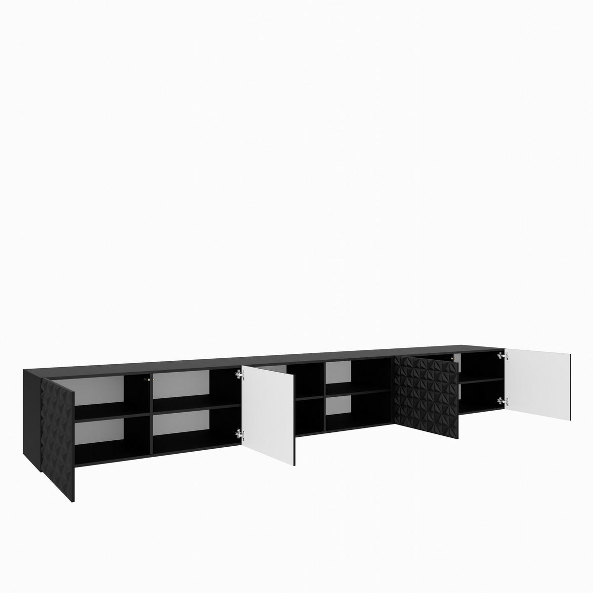 LOWBOARD ROVA 300/41/40 cm, Hängender TV-Schrank Schwarz - Schwarz, Holzwerkstoff (300/41/40cm) - MASSENO