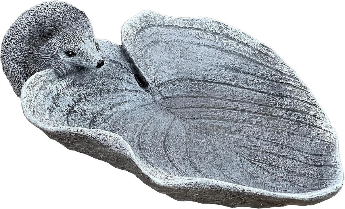 STEINFIGUR Vogel- und Insektentränke Igel frostfest Steinguss - Grau, Stein (23/7/30cm) - stoneandstyle