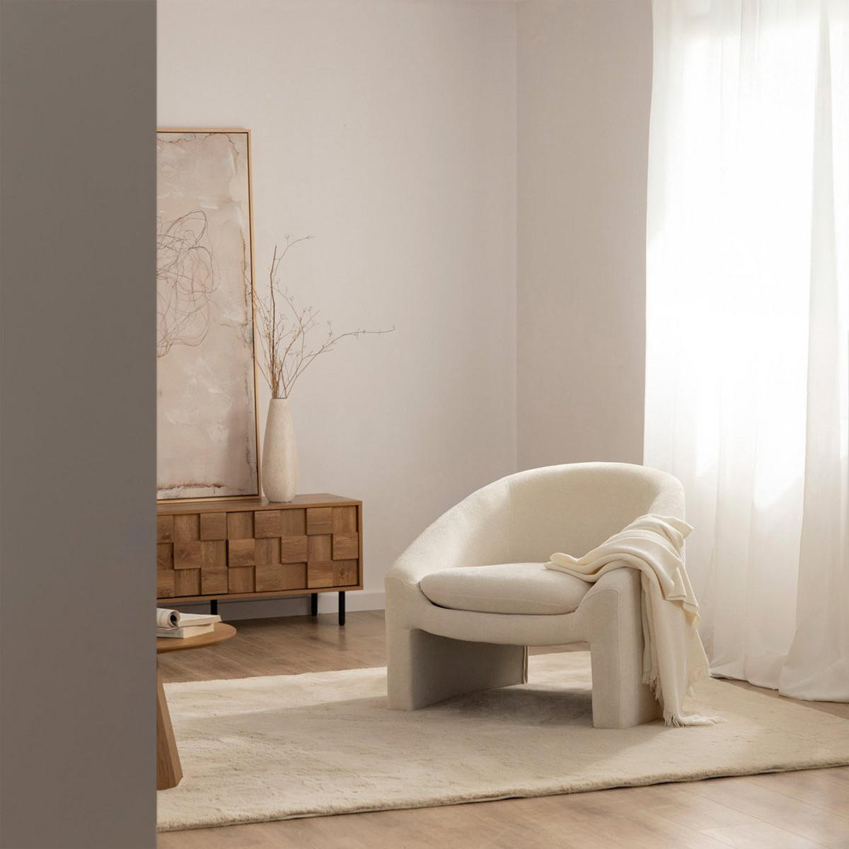 LESESESSEL Frode Beige 81 cm x 72 cm - Beige, Textil (81/72/73cm) - Klast Home