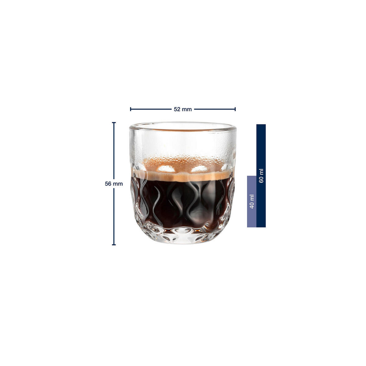 ESPRESSOGLÄSER (2) Gocce transparent 60 ml 6er Set - Transparent, Glas (0.06L) - Leonardo Living