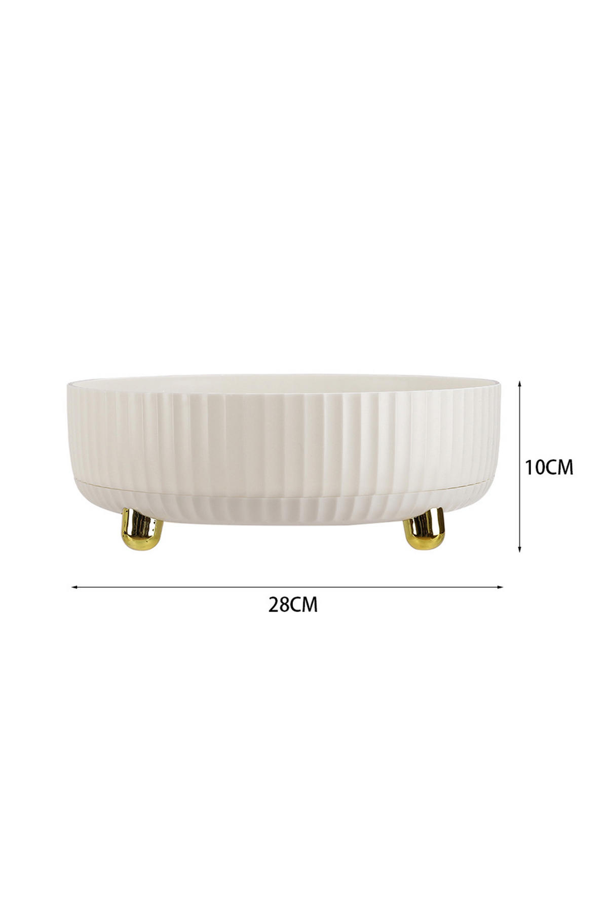 DREHTELLER aus ABS HIPS Kunststoff in Perlweiß Rund 360° drehbar Elegantes Design 28 x 28 x 10 cm - Weiß, Kunststoff (28/10/28cm) - Livingandhome